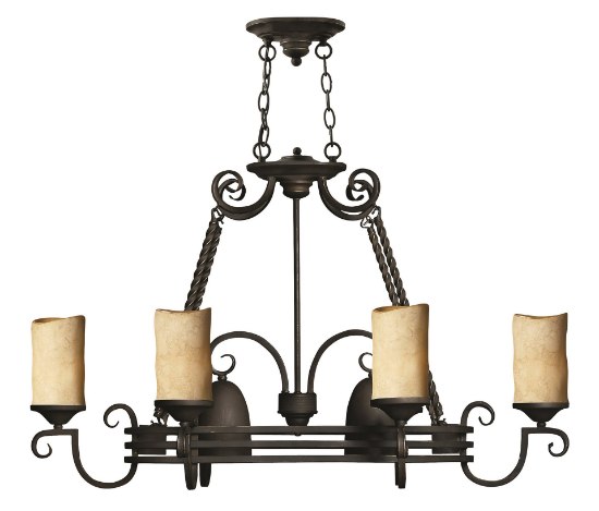 Foto para 75w Chandelier Casa MED Antique Scavo Olde Black Oval Island