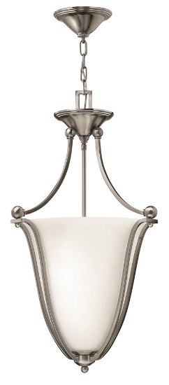 Foto para 60w Foyer Bolla CAND Etched Opal Brushed Nickel Inverted Pendant