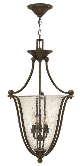 Foto para 60w Foyer Bolla CAND Clear Seedy Olde Bronze Inverted Pendant