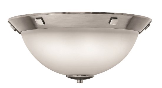 Foto para 60w Bath Flush Mount MED Etched Glass Antique Nickel