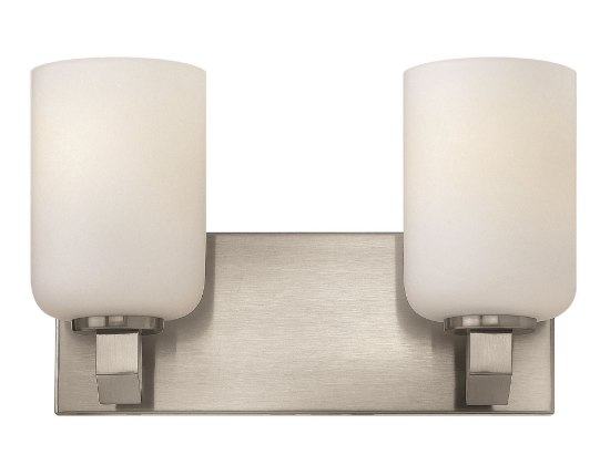 Foto para 100w Bath Skylar MED Etched Opal Brushed Nickel Bath Two Light