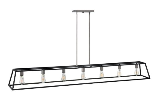 Foto para 100w Chandelier Fulton MED Aged Zinc Stem Hung Linear