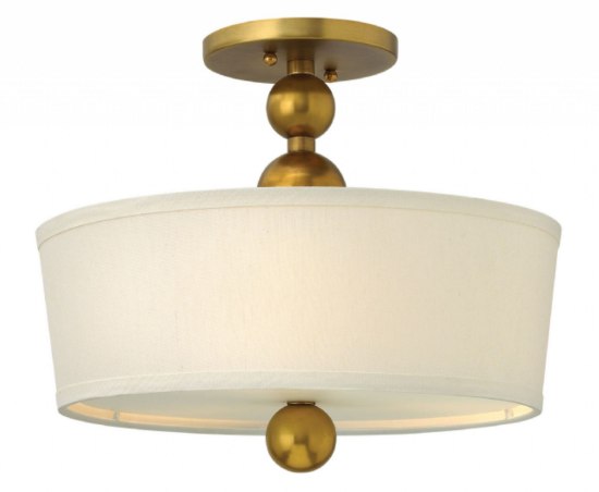 Foto para 100w Foyer Zelda MED Vintage Brass Semi-flush Mount