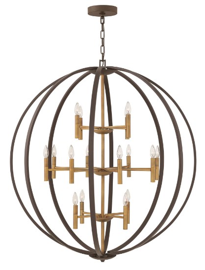 Foto para 60w Chandelier Euclid CAND Spanish Bronze Three Tier