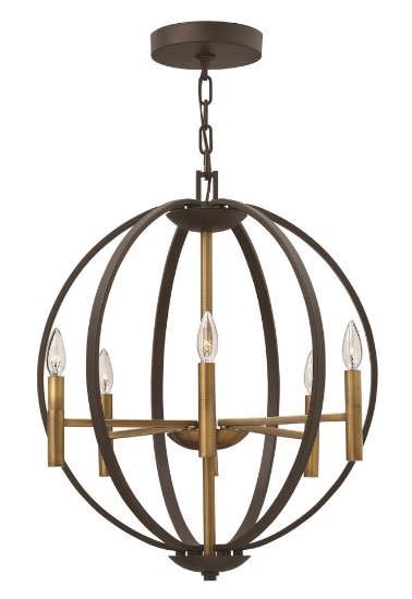 Foto para 60w Chandelier Euclid CAND Spanish Bronze Single Tier Foyer