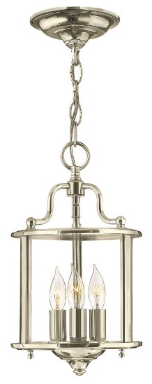 Foto para 60w Foyer Gentry CAND Clear Rounded Panels Polished Nickel Single Tier Foyer