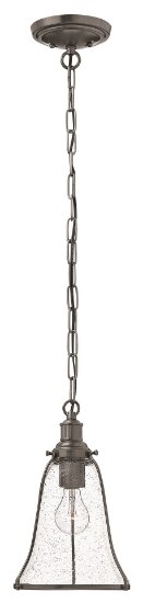 Foto para 100w Mini-Pendant Marlowe MED Clear Seedy Antique Nickel