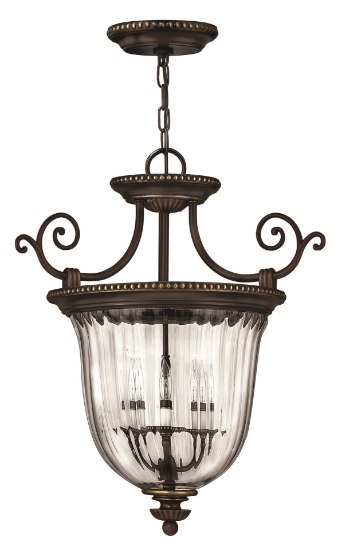 Foto para 60w Foyer Cambridge CAND Clear Optic Olde Bronze Large Pendant Foyer