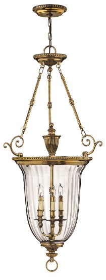 Foto para 60w Foyer Cambridge CAND Clear Optic Burnished Brass Large Pendant Foyer