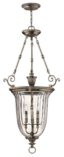 Foto para 60w Foyer Cambridge CAND Clear Optic Pewter Large Pendant Foyer