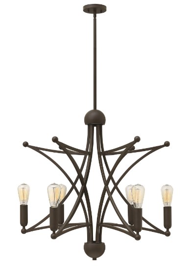 Foto para 100w Chandelier Stella MED Oil Rubbed Bronze Stem Hung Foyer