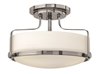 Foto para 100w Foyer Harper MED Etched Opal Chrome Semi-flush Mount