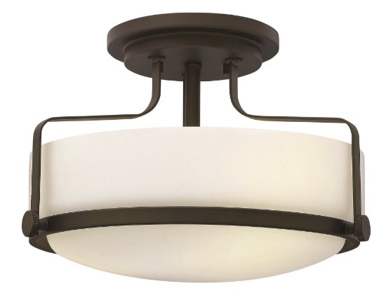 Foto para 32w Foyer Harper LED Etched Opal Oil Rubbed Bronze Semi-flush Mount