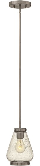 Foto para 100w Mini-Pendant Finley MED Clear Seedy Brushed Nickel