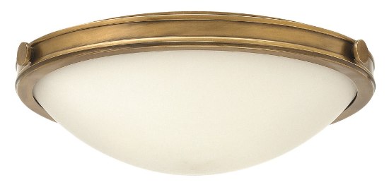 Foto para 60w Foyer Maxwell MED Etched Opal Heritage Brass Flush Mount