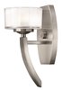 Foto para 60w Sconce Meridian G-9 Thick Faceted Clear Inside Etched Brushed Nickel