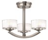 Foto para 60w Foyer Meridian G-9 Thick Faceted Clear Inside Etched Brushed Nickel Semi-flush Mount