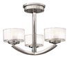 Foto para 60w Foyer Meridian G-9 Thick Faceted Clear Inside Etched Chrome Bath Semi-flush