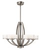 Foto para 60w Chandelier Meridian G-9 Thick Faceted Clear Inside Etched Brushed Nickel Stem Hung