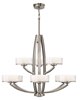 Foto para 60w Chandelier Meridian G-9 Thick Faceted Clear Inside Etched Brushed Nickel Two Tier Foyer