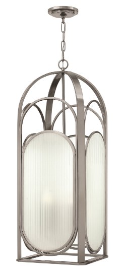 Foto para 60w Foyer Astor CAND Ribbed Etched Brushed Nickel Single Tier Foyer