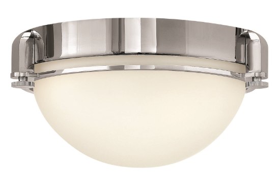 Foto para 60w Foyer Logan MED Etched Opal Chrome Flush Mount