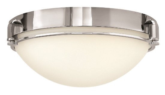 Foto para 60w Foyer Logan MED Etched Opal Chrome Flush Mount