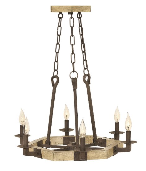 Foto para 60w Chandelier Wyatt CAND Iron Rust Single Tier