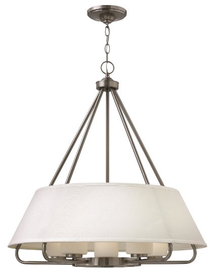 Foto para 60w Chandelier Cole MED Etched Opal Brushed Nickel Single Tier Foyer