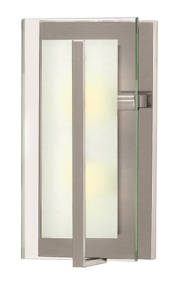 Foto para 60w Sconce Latitude CAND Clear Beveled Inside-Etched Brushed Nickel Two Light Sconce