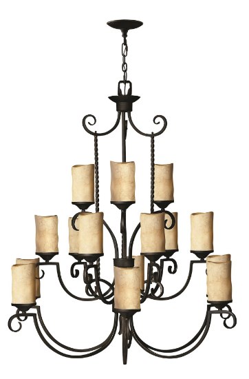 Foto para 60w Chandelier Casa MED Antique Scavo Olde Black Three Tier