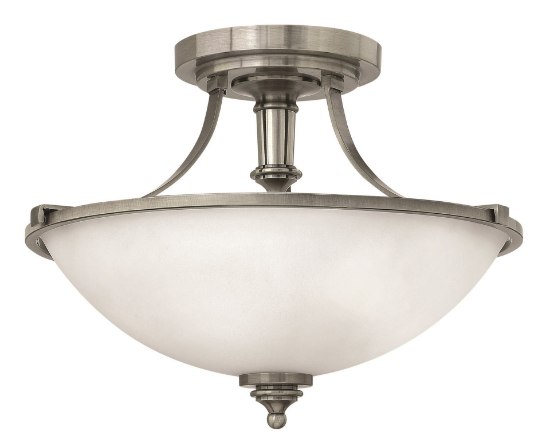 Foto para 100w Foyer Truman MED Etched Opal Antique Nickel Semi-flush Mount