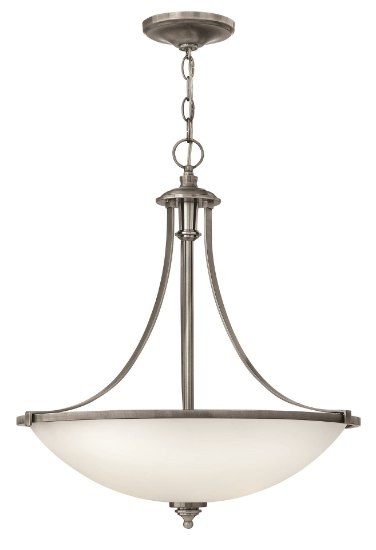 Foto para 100w Foyer Truman MED Etched Opal Antique Nickel Inverted Pendant