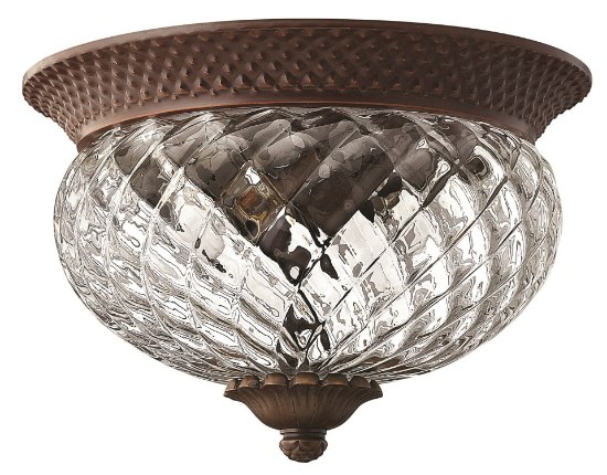 Foto para 60w Foyer Plantation MED Clear Optic Copper Bronze Flush Mount