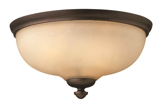 Foto para 32w Foyer Thistledown LED Amber Linen Victorian Bronze Flush Mount