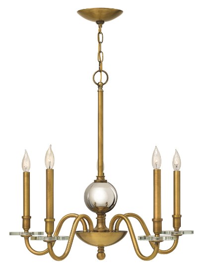 Foto para 60w Chandelier Everly CAND Heritage Brass Single Tier