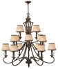 Foto para 40w Chandelier Plymouth CAND Olde Bronze Three Tier Foyer