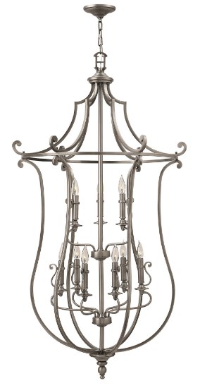 Foto para 60w Chandelier Plymouth CAND Polished Antique Nickel Two Tier