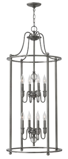 Foto para 60w Chandelier Elaine CAND Polished Antique Nickel Two Tier Foyer