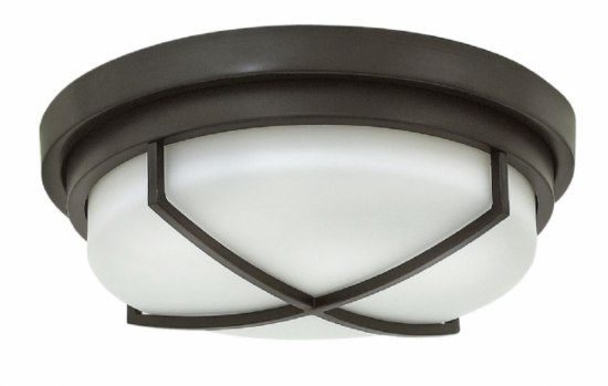 Foto para 60w Foyer Halsey MED Etched Opal Buckeye Bronze Flush Mount