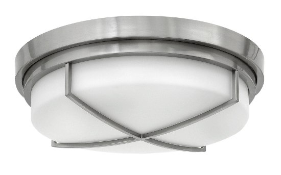 Foto para 60w Foyer Halsey MED Etched Opal Brushed Nickel Flush Mount