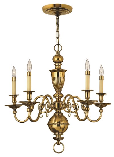 Foto para 60w Chandelier Cambridge CAND Burnished Brass Single Tier Foyer