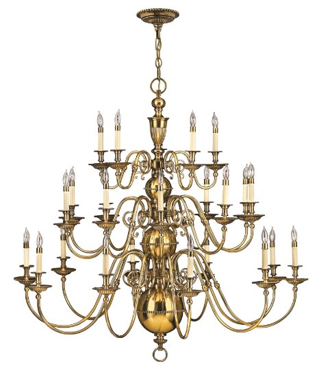 Foto para 25w Chandelier Cambridge CAND Burnished Brass Three Tier Foyer