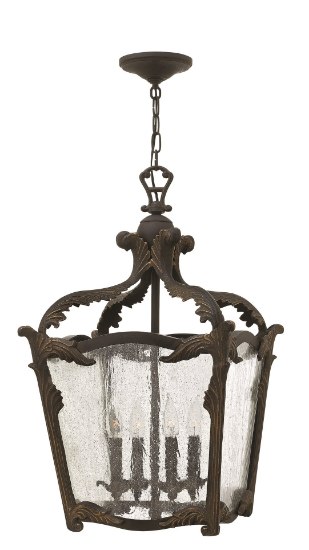 Foto para 60w Foyer Sorrento CAND Clear Seedy Aged Iron Single Tier Foyer