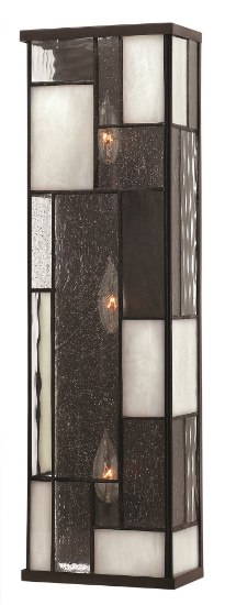 Foto para 60w Sconce Mondrian CAND Copper Foil Bound Glass Panels Buckeye Bronze