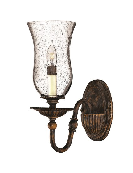 Foto para 60w Sconce Rockford CAND Clear Seedy Hurricane Forum Bronze