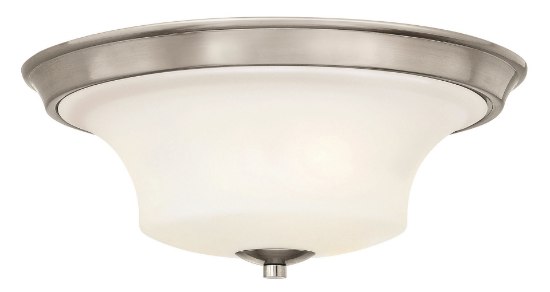 Foto para 60w Bath Brantley MED Etched Opal Brushed Nickel Flush Mount