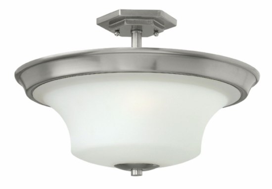 Foto para 48w Foyer Brantley LED Etched Opal Brushed Nickel Semi-flush Mount