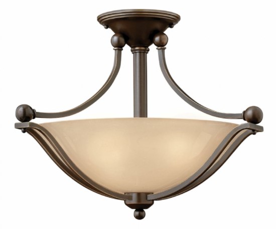 Foto para 32w Foyer Bolla LED Light Amber Seedy Olde Bronze Semi-flush Mount