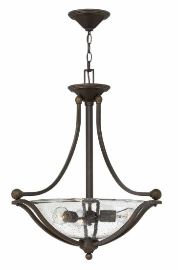 Foto para 100w Foyer Bolla MED Clear Seedy Olde Bronze Inverted Pendant